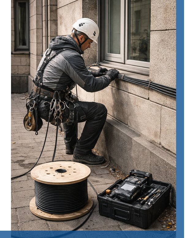 Прокладка оптоволоконного кабеля в Вятских Поляне от 812 р. | ВЫСОТНИК-Втс