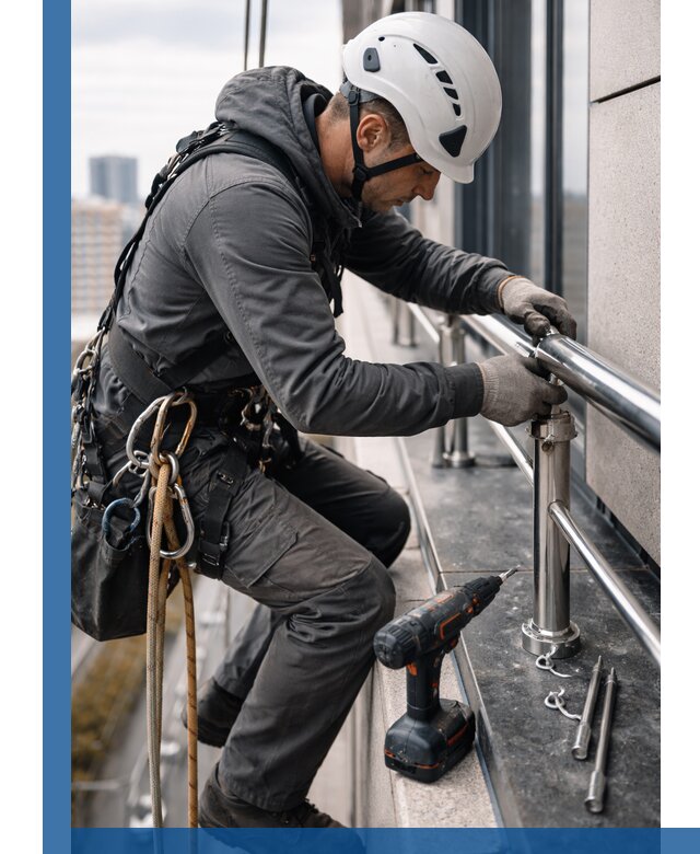 Монтаж ограждений на высоте в Вятских Поляне для зданий и конструкций