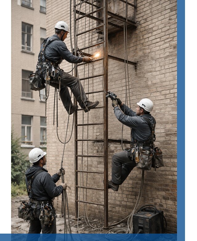 Ремонт пожарной лестницы в Вятских Поляне от 7613 р. | ВЫСОТНИК-Втс