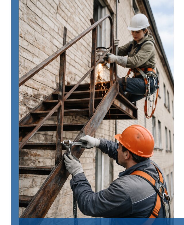 Ремонт и восстановление пожарных лестниц с выездом в Вятских Поляне