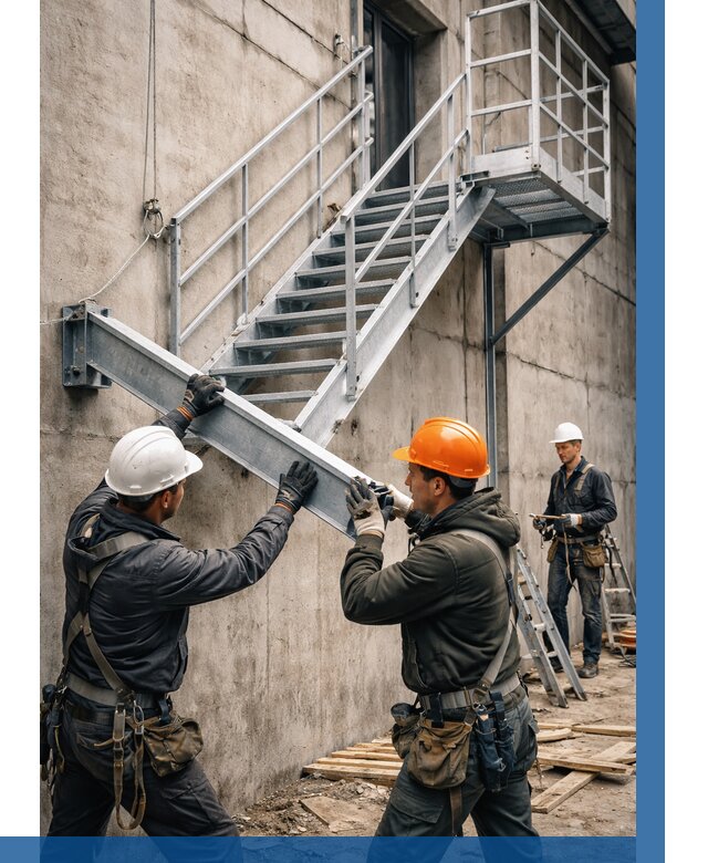 Монтаж металлических лестниц в Вятских Поляне от 15225 р. | ВЫСОТНИК-Втс