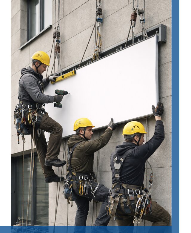 Монтаж рекламной вывески в Вятских Поляне от 8120 р. | ВЫСОТНИК-Втс