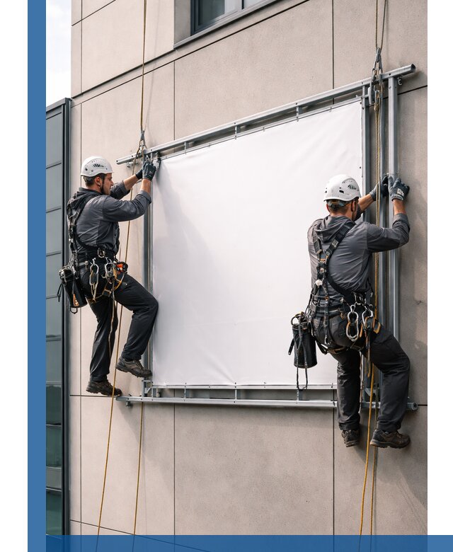 Монтаж наружной рекламной вывески в Вятских Поляне под ключ