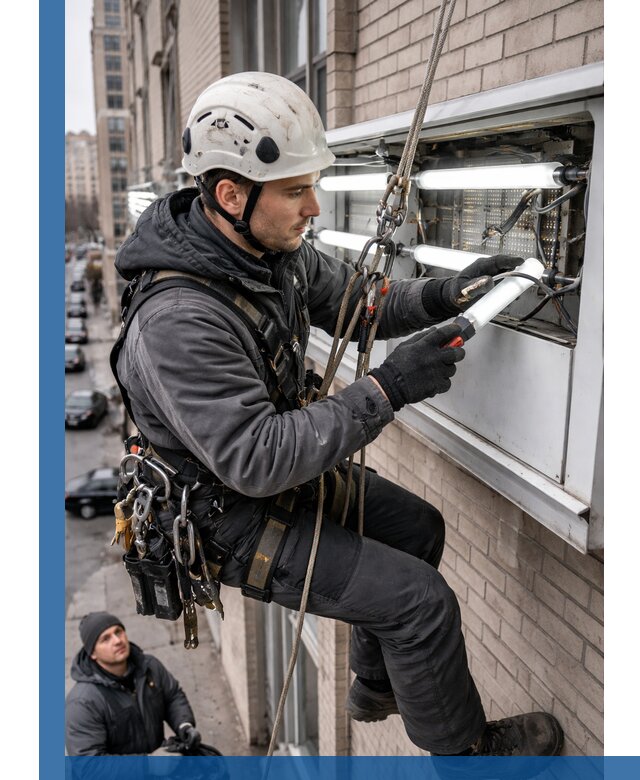 Профессиональная замена ламп в наружной вывеске в Вятских Поляне