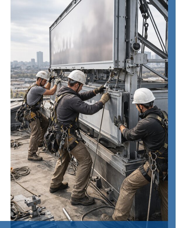 Монтаж крышной рекламной конструкции в Вятских Поляне от 60900 р.|ВЫСОТНИК-Втс