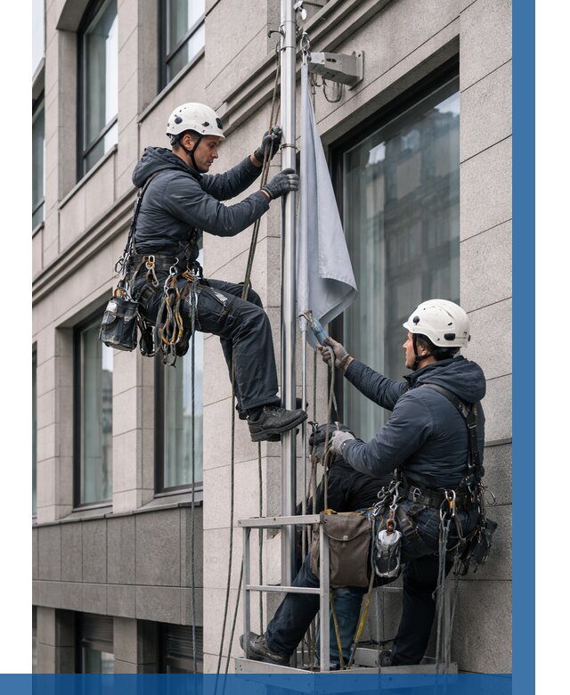 Установка флагов на фасаде в Вятских Поляне от 4568 р. | ВЫСОТНИК-Втс