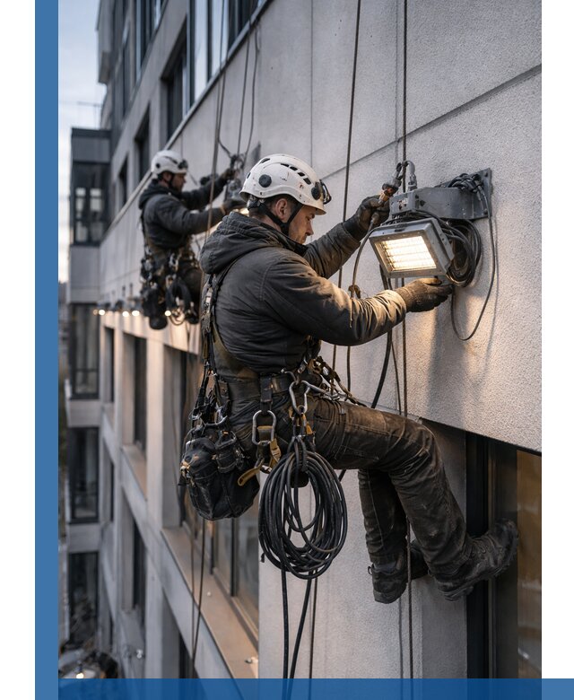 Монтаж фасадного освещения в Вятских Поляне установка и подключение