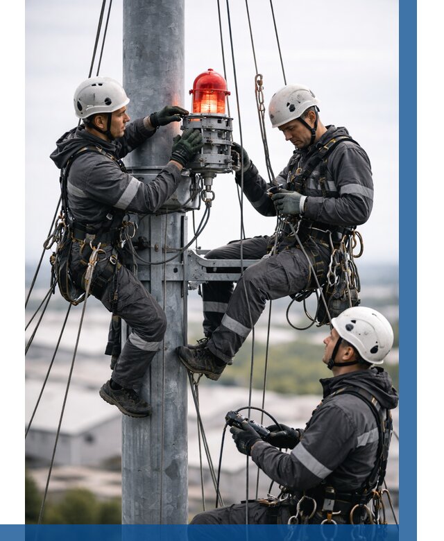 Монтаж заградительных огней в Вятских Поляне от 8628 р. | ВЫСОТНИК-Втс