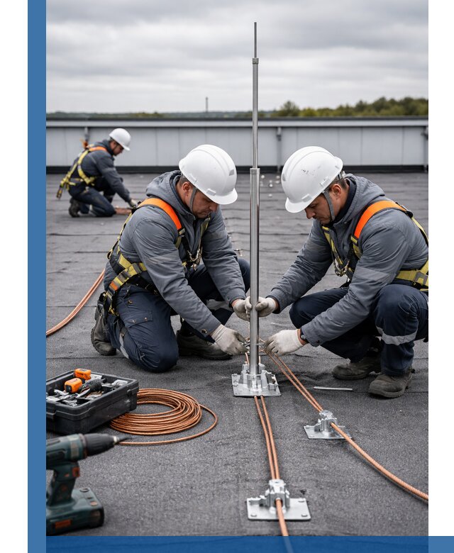 Монтаж молниезащиты на кровле в Вятских Поляне под ключ с гарантией