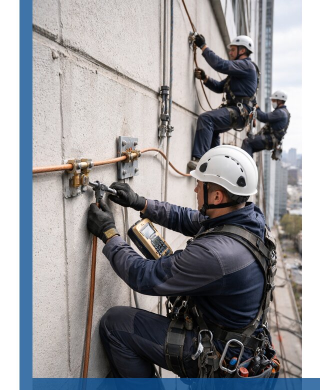 Монтаж системы заземления здания и молниезащиты в Вятских Поляне