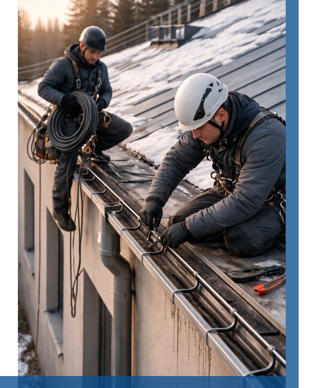 Монтаж греющего кабеля на кровле в Вятских Поляне от 457 р. | ВЫСОТНИК-Втс