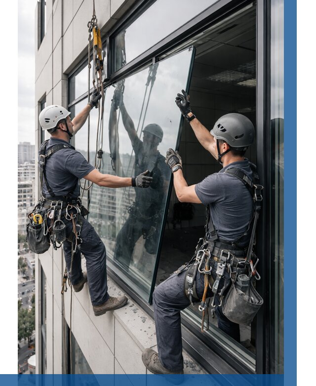 Замена стеклопакетов на высоте в Вятских Поляне от 5583 р. | ВЫСОТНИК-Втс