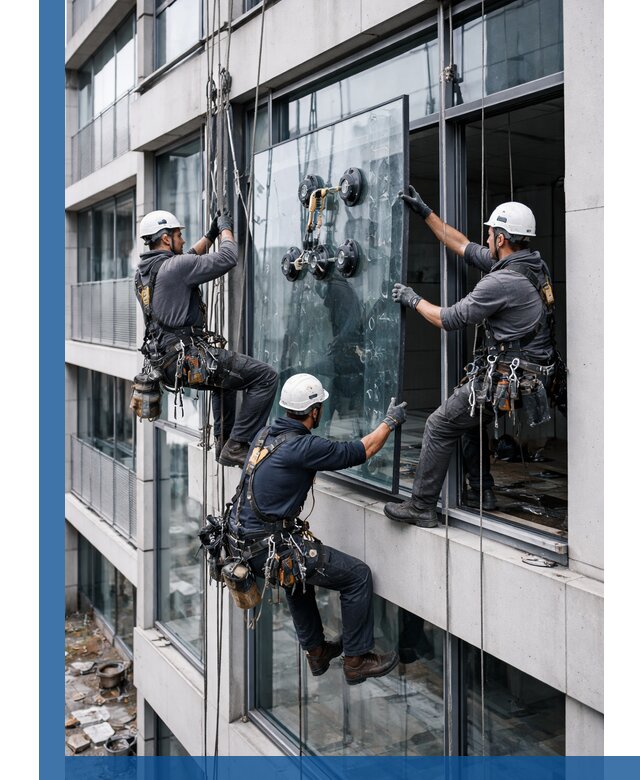 Фасадное остекление и монтаж витражей зданий в Вятских Поляне под ключ