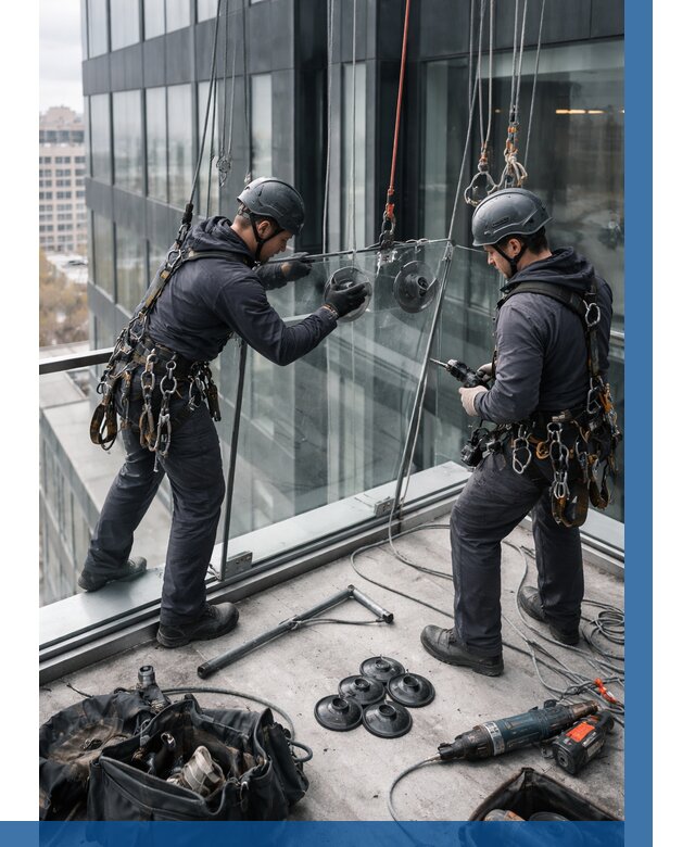 Монтаж стеклянных ограждений в Вятских Поляне от 2538 р. | ВЫСОТНИК-Втс