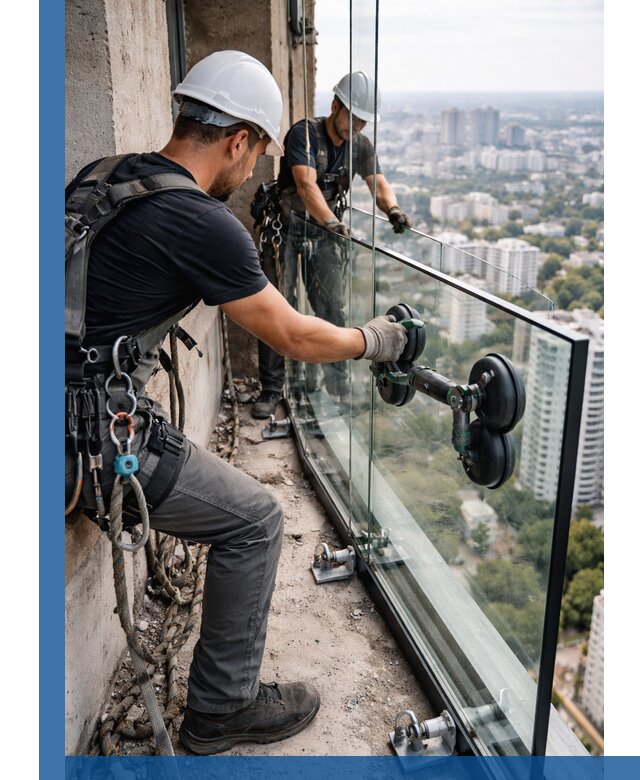 Монтаж стеклянных ограждений под ключ с гарантией в Вятских Поляне