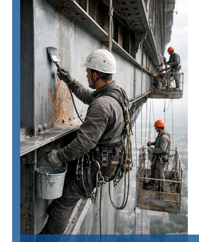 Покраска металлоконструкций на высоте в Вятских Поляне профессионально