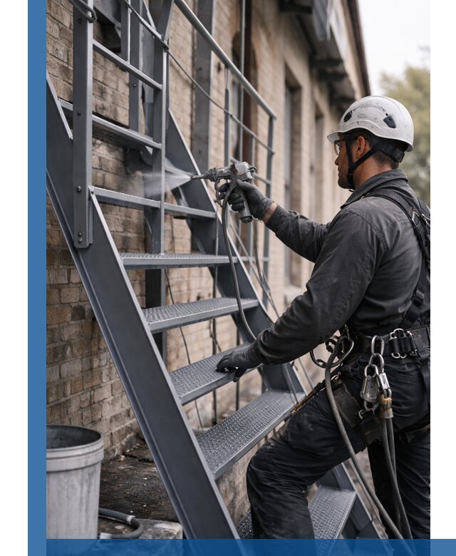 Покраска и антикоррозионная защита пожарных лестниц в Вятских Поляне