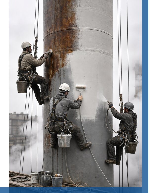 Покраска дымовых труб в Вятских Поляне от 8628 р. | ВЫСОТНИК-Втс