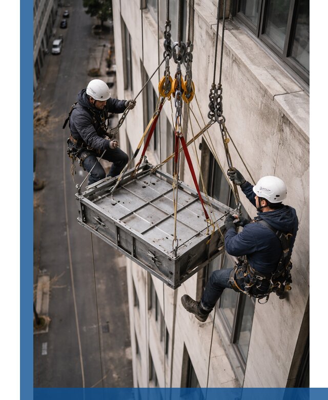 Спуск и подъем грузов по фасаду в Вятских Поляне для зданий
