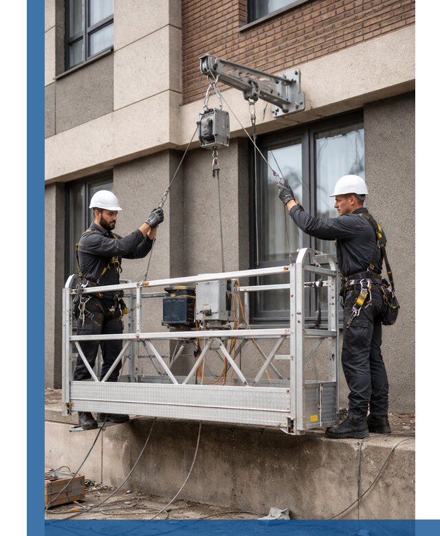 Монтаж и подъем фасадной люльки в Вятских Поляне с гарантией безопасности