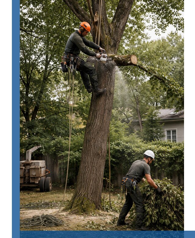 Кронирование деревьев в Вятских Поляне, безопасная высотная обрезка