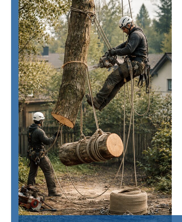 Валка деревьев частями в Вятских Поляне, безопасно и аккуратно