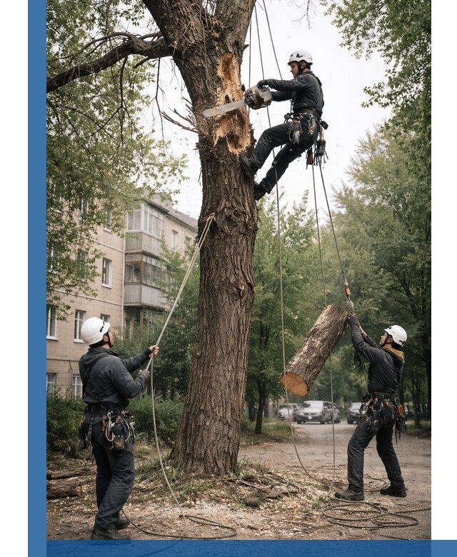 Срочное удаление аварийных деревьев в Вятских Поляне с гарантией безопасности