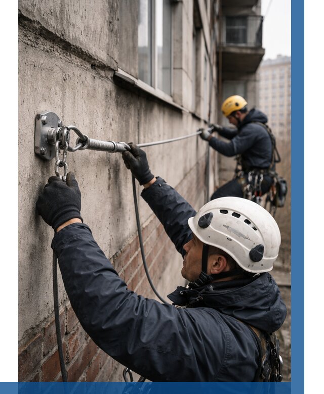 Монтаж анкерных линий в Вятских Поляне от 3045 р. | ВЫСОТНИК-Втс